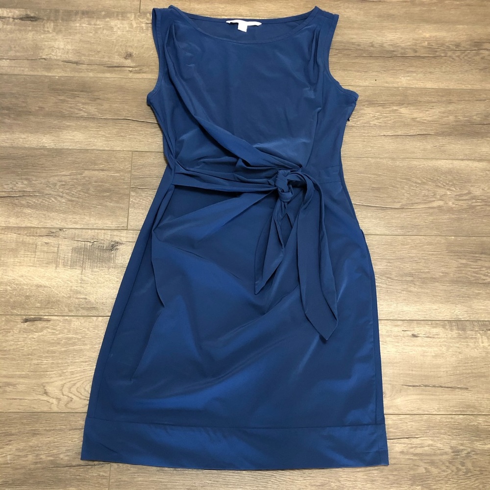 Diane Von Furstenberg New Della Poplin Dress blue